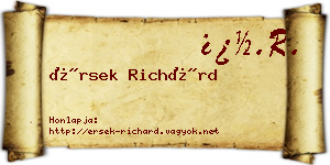 Érsek Richárd névjegykártya