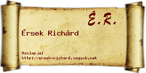 Érsek Richárd névjegykártya